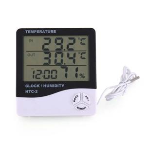 HTC-1 HTC-2 LCD 전자 디지털 온도 습도 측정기 가정용 전자 온습도계 기상 관측소 (시계 포함)