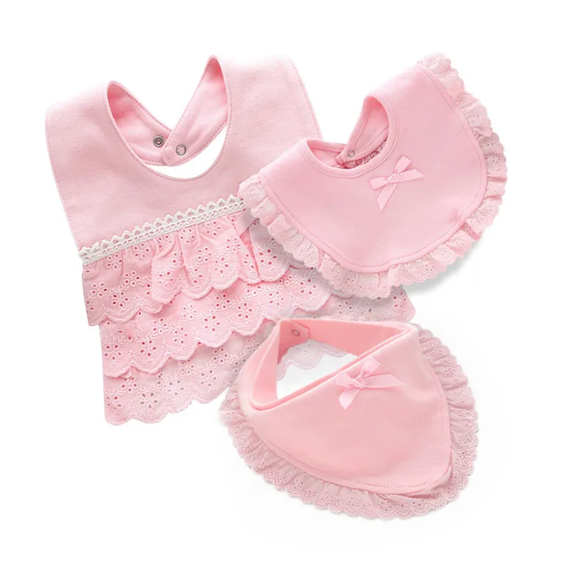 Lawadka 소녀를위한 아기 Bibs 100% 코튼 신생아 공주 레이스 보우 아기 Bibs 귀여운 소녀 소년 Burp Cloth 유아 타액 타월 0-2Y