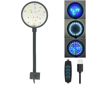 USB 수족관 LED 램프 어항 조명 장식 수생 식물 다중 모드 디밍 가능 밝기 풀 스펙트럼 미니 클립 조명 5V