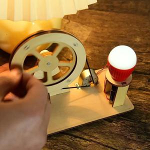 DIY 미니 핸드 크랭크 생성기 DIY 과학 실험 키트 및 교육 모델 장난감 어린이 선물 장난감 프로젝트 퍼즐 게임