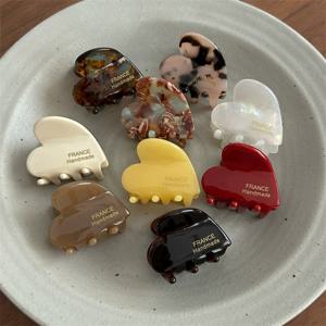 3.5cm 여자를위한 작은 머리 발톱 아세테이트 머리 게 귀여운 하트 모양의 머리핀 어린이 여성 헤어 액세서리 머리핀 클립