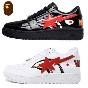 A BATHING APE 남성과 여성 낮은 STA 상어 스포츠 스니커즈 Vibe BapeGoose 남여 Bapesta 야외 스케이트 보드 운동화