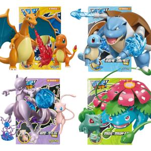 새로운 포켓몬 DIY 빌딩 블록 장난감 피카추 Charizard Mewtwo Greninja Cinderace 액션 조립 모델 장난감 세트 어린이 생일 선물
