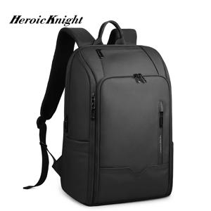 Heroic Knight USB 충전 비즈니스 노트북 배낭 멀티 포켓 대용량 여행 배낭 방수 패션 남자 배낭