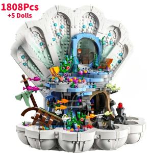 인어 공주 로얄 클램 쉘 43225 Collectible 성인 빌딩 블록 세트 Moc 벽돌 장난감 소녀 성인 크리스마스 선물
