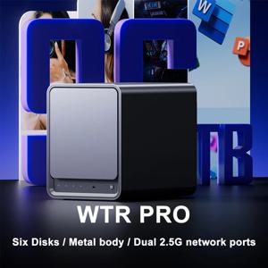 WTR PRO 6베이 NAS 미니 PC 인텔 N150 DDR4 3200MHz 2.5/3.5인치 SATA*4 M.2 2280 NVMe 데스크탑 NAS 2.5G LAN DIY 게이밍 컴퓨터