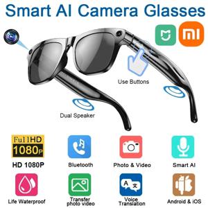 샤오미 4K HD AI 스마트 안경 Chat GPT 100MP 카메라 블루투스 통화 260Mah 배터리 음성 비서 제어 안경 남녀공용