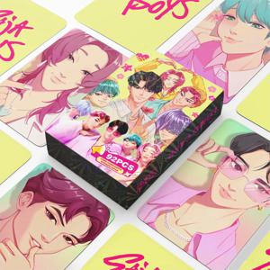 60 + 32pcs Kpop 악마 헌터 카드 애니메이션 Saja 소년 클래식 장난감 코스프레 게임 카드 수집 사진 팬 선물