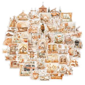50PCS 수채화 클립 아트 스티커 절묘한 휴대용 재료 전화 케이스 노트북 가방 워터 컵 방수 스티커