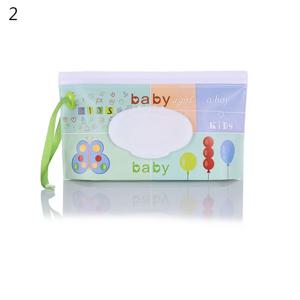 1pcs 패션 야외 플립 커버 스냅 스트랩 아기 제품 휴대용 유모차 액세서리 물티슈 가방 화장품 주머니 티슈 상자