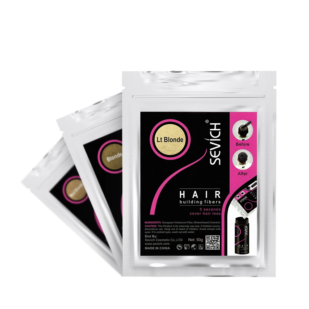 Sevich 100g 헤어 섬유 10 색 케라틴 헤어 빌딩 섬유 파우더 인스턴트 모발 성장 섬유 리필 50g 헤어 케어 제품