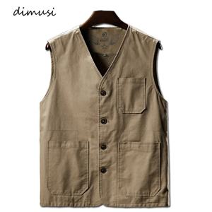 DIMUSI 여름 남성용 캐주얼 조끼, 육군 통기성 메쉬 조끼, 민소매 재킷, 야외 낚시 조끼, 의류 8XL
