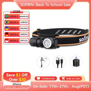 Sofirn HS10 LH351D 90CRI LED 전조등 1100lm USB C 충전식 16340 미니 손전등(자석 테일 캡 포함) 휴대용 헤드 토치