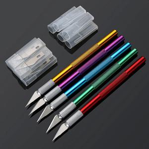 1 세트 정밀 조각 공예 칼 DIY 예술 작업을위한 스테인레스 스틸 취미 칼 스크랩북 스텐실 모델 with5Blades 절단