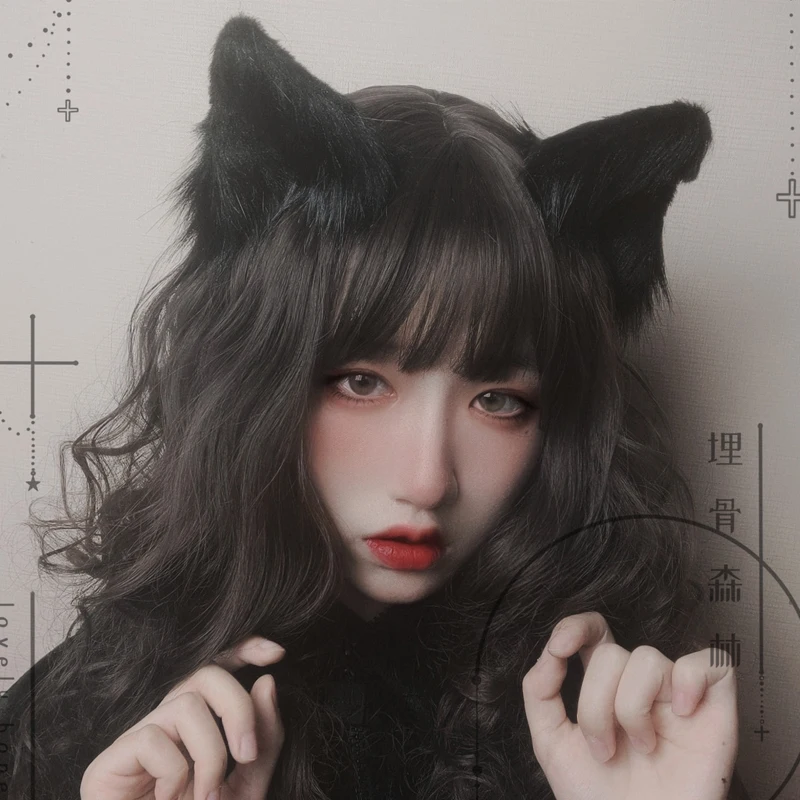 고양이 귀 애니메이션 로리타 헤어 액세서리 귀 코스프레 카와이 가발 고딕 머리 장식 로리타 액세서리 고양이 귀 머리 밴드