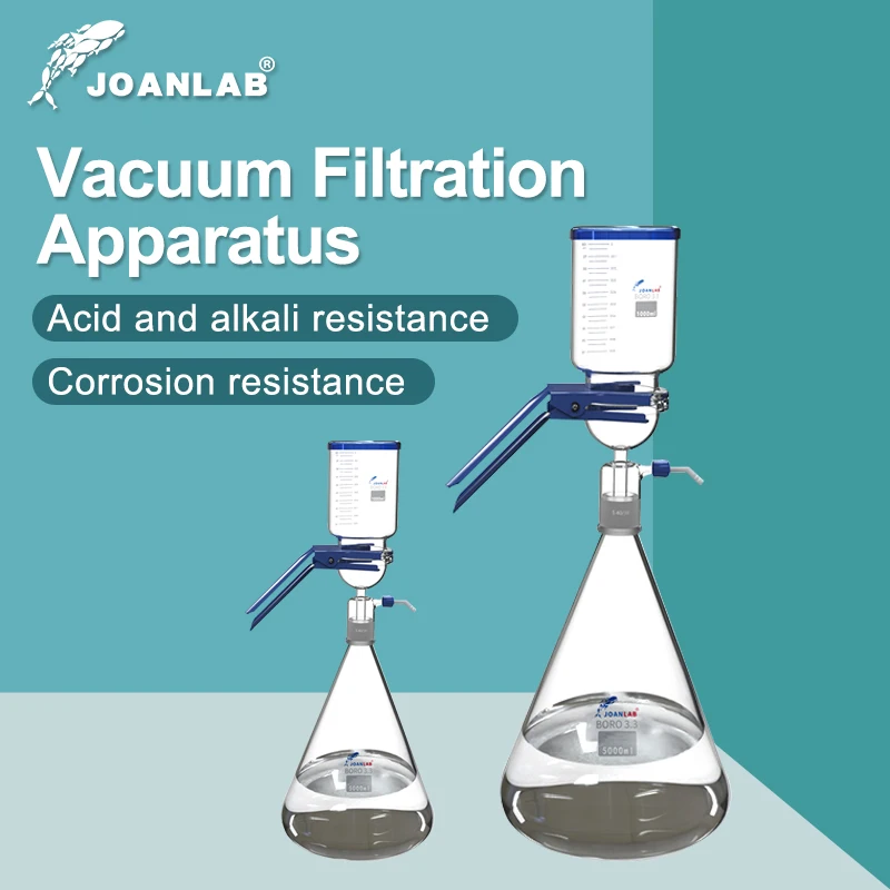 JOANLAB 1000ml 진공 필터 장치 실험실 장비 유리 필터 모래 코어 액체 솔벤트 멤브레인 필터 (고무 튜브 포함)