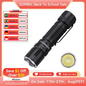 Sofirn SC33 LED 전술 손전등 XHP70.3 HI 5200lm 강력한 21700 유형 C 충전식 토치 E 스위치 야외 조명