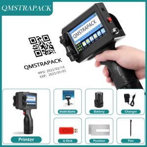 텍스트 QR 바코드 배치 번호 로고 날짜 라벨 프린터용 속건성 잉크가 포함된 비암호화 휴대용 잉크젯 프린터 건 12.7mm