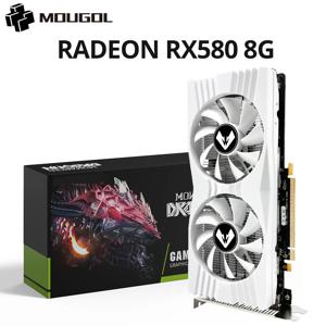 MOUGOL 오리지널 Radeon RX580 8G 그래픽 카드, GDDR5 메모리 비디오 게임 카드, PCIE3.0 x 16 DVI DP, 데스크탑 컴퓨터 AMD 카드용