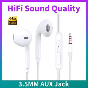 이어폰 형 유선 헤드폰 HiFi 음질 HD 마이크 내장 범용 3.5mm AUX 플러그 삼성 Xiaomi 헤드셋 용 기존 이어폰