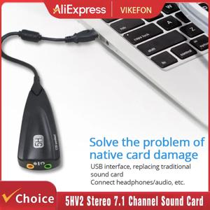 5HV2 스테레오 7.1 채널(케이블 사운드 카드 포함) USB 사운드 카드 컴퓨터 게임 전용 외부 하이엔드 사운드 카드