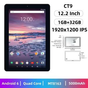 12.2인치 1GB 램 32GB 저장용량 안드로이드 6.0 태블릿 PC 1920x1200 IPS MT8163 쿼드 코어 듀얼 카메라 5000mAh 배터리 미니 HD-MI ﻿