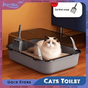 고양이 화장실 고양이 쓰레기 상자 반 동봉 된 하이 사이드 스플래시 방지 애완 동물 Bedpans 쓰레기 특종 키티 샌드 박스 청소 고양이 용품