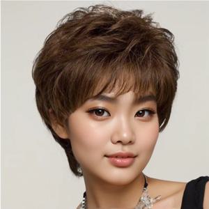 여성용 고온 실크 화학 섬유 합성 가발 세트, 짧은 헤어 컬, 얽힌 짧은 컬, 전체 가발, 신제품