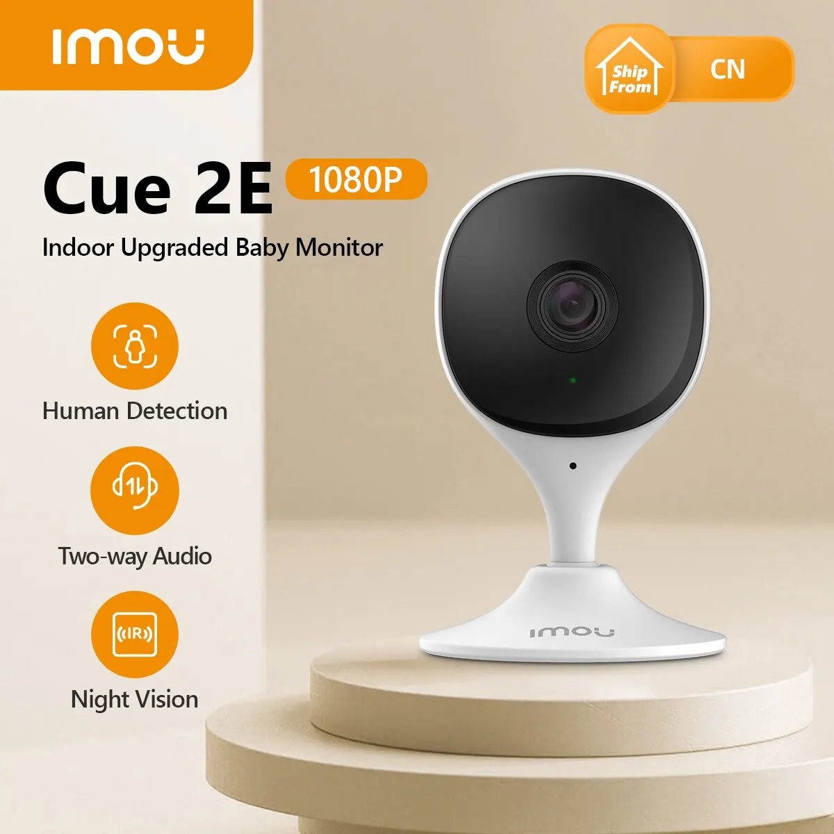 IMOU 실내 큐 2E 2MP Wifi 보안 카메라 베이비 모니터 나이트 비전 인간 감지 IP 카메라 비디오 감시