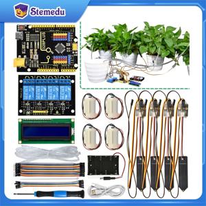 Keyestudio DIY 전자 급수 키트, 아두이노 C 언어 프로그래밍용 자동 물 꽃, 토양 습도 센서 포함
