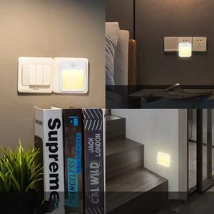 LED 야간 조명 EU/US 플러그 모션 센서 디 밍이 가능한 캐비닛 조명 아기 침대 옆 침실 복도 무선 야간 램프 조명