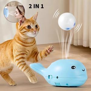 고양이 전기 장난감 휴대용 부동 공 고양이 장난감 USB 전원 새끼 고양이 대화 형 놀이 공 장난감 고양이를위한 만화 훈련 장난감