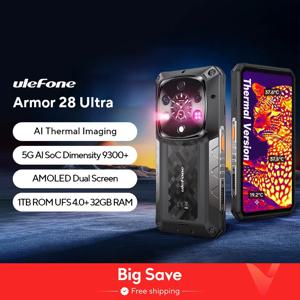 【세계 최초 공개】Ulefone Armor 28 Ultra 5G AI 열화상 견고한 휴대전화 1TB ROM 32GB RAM 안드로이드 스마트폰 AMOLED 6.67