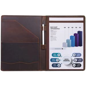 빈티지 정품 가죽 메모장 클립보드 A4 폴더 법적 패드 iPad 10.5