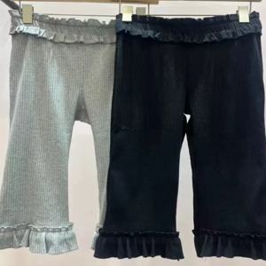 여름 신축성있는 허리 Pleated Flared 5 쿼터 길이 승마베이스 레이어 바지 여성 Mid-Calf Elastic Waist Slimming Bike orts