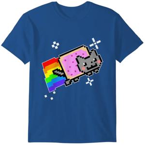 Nyan Cat 그래픽 인쇄 여름 럭셔리 브랜드 코튼 남성 및 여성 티셔츠 반팔 스트리트 패션 트렌드 의류