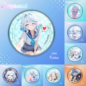 58mm 게임 Genshin Impact Furina de Fontaine Focalors Hydro Archon 코스프레 의상 배지 핀 SPTE Tinplate 브로치 소품 크리스마스 선물