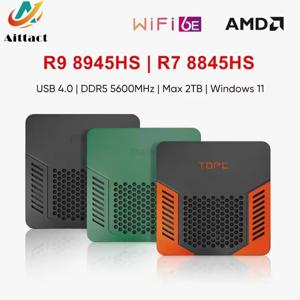 아이택트 포켓 미니 PC 게이머 TOPC AMD 라이젠 9 8945HS R7 8845HS 2xDDR5 USB4.0 NVMe 2 LAN 윈도우 11 게이밍 컴퓨터 WiFi6E BT5.3