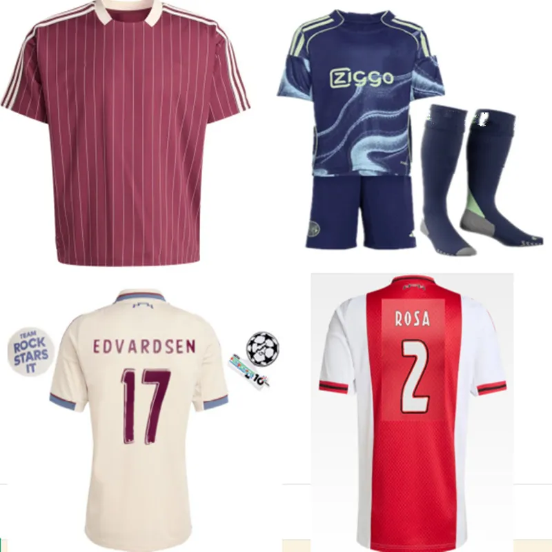 2025 Ajaxes 성인 셔츠 키즈 키트 새로운 25 26 Ajaxes 성인 셔츠 키즈 키트 트레이닝 슈트
