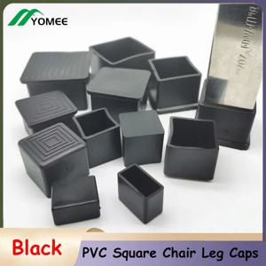 검은 사각형 PVC 고무 의자 테이블 다리 모자 가구 파이프 엔드 캡 미끄럼 방지 바닥 보호 파이프 플러그