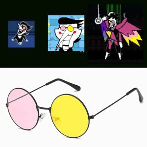 코스프레 남자 Spamton 안경 보스 Spamton 코스프레 혼합 색상 선글라스 Cos Prop 라운드 프레임 선글라스 Halloween Prop