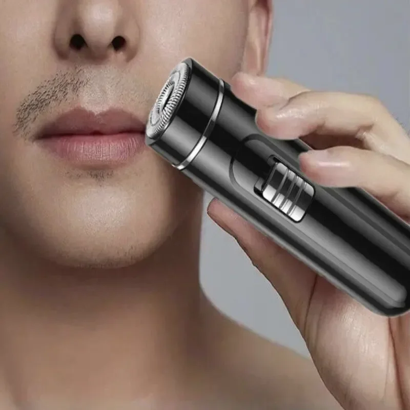 남성용 컴팩트하고 편리한 전기 면도기 - USB 충전식, 습식 및 건식, 간편한 원버튼 사용 - 가정, 자동차 및 여행에 적합합니다!