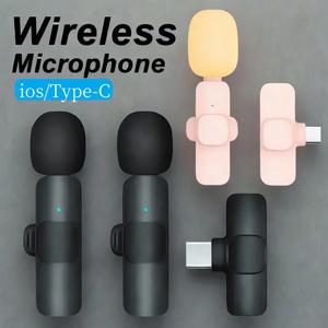 라이브 스트리밍/YouTube/TikTok/Facebook용 휴대용 무선 라발리에 마이크 iPhone/Android용 라이브 소음 감소 마이크
