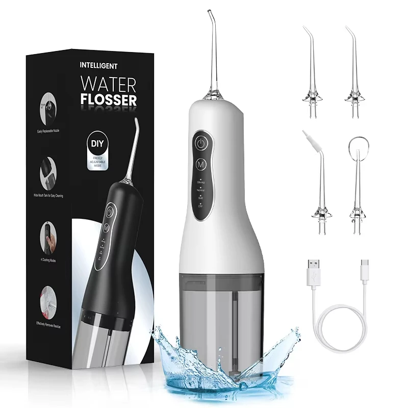 구강 Irrigator 휴대용 치과 물 Flosser USB 충전식 워터 제트 치실 치아 선택 제트 팁 모드 방수