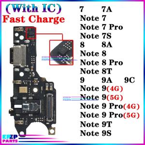 Xiaomi Redmi Note 7 7A 7S 8 8A 8T 9 9T 9S Pro 4G 5G 충전 보드 플렉스 포트 모듈 용 Usb Dock 충전기 커넥터 플렉스