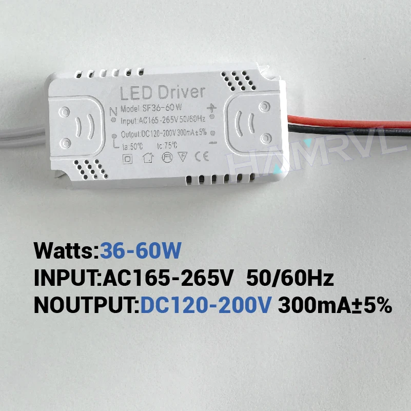 LED 드라이버 어댑터 DC180-240V 300mA 36-60W 60-80W AC165-265V 천장 조명 전원 공급 장치 용 조명 변압기 패널