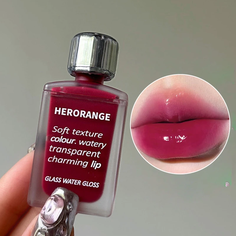HERORANGE 라이트 글라스 라이크 립 래커 - 미러 샤인, 수분 공급 포뮬러; 번짐 방지, 오래 지속되는 피부 미백