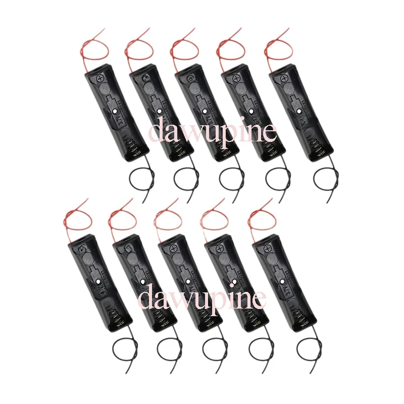 10PCS 18650 배터리 케이스 1 슬롯 3.7V 배터리 보관함 셀 홀더 플라스틱 컨테이너 하우징 쉘 연결 검정색 빨간색 와이어