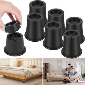 4/6Pcs 가구 라이저 헤비 듀티 조정 가능한 침대 높이기 책상 다리 의자 피트 리프트 테이블 소파 용 미끄럼 방지 익스텐더