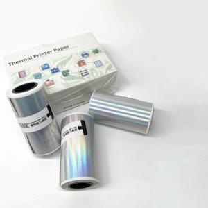 Phomemo Memoking 미니 프린터용 감열지 홀로그램 실버 스티커, 저널 사진 텍스트 노트용, M02, T02, 53mm